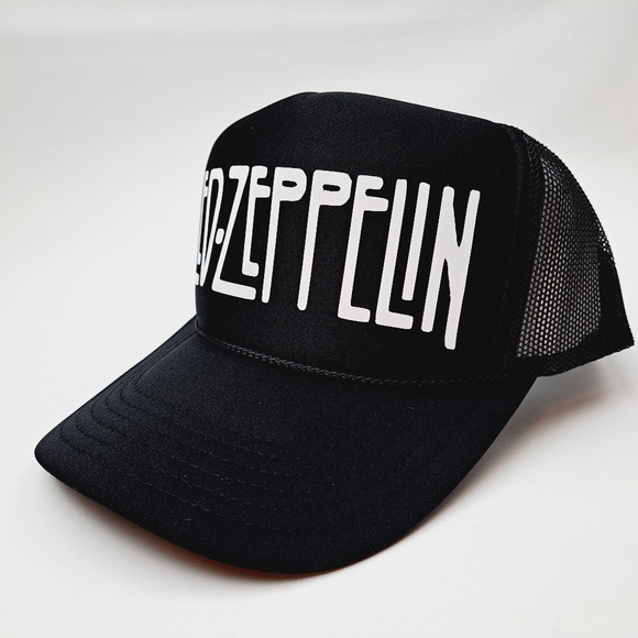 Led-Zeppelin Foam Trucker Mesh Snapback Cap Hat Black - Picture 2 of 4